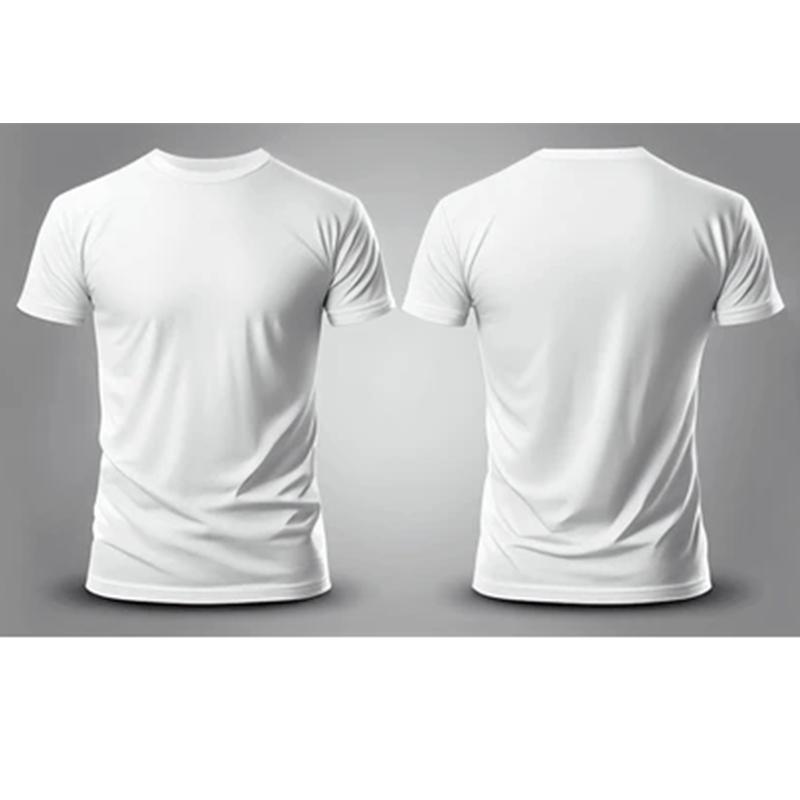 Mesh Sports Round Neck T-Shirt - White with Logo